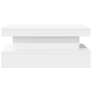 sofabord med LED-lys 90x50x40 cm hvid