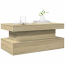 sofabord med LED-lys 90x50x40 cm sonoma-eg