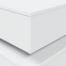 sofabord med LED-lys 50x50x40 cm hvid