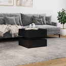sofabord med LED-lys 50x50x40 cm sort