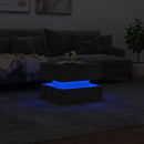 sofabord med LED-lys 50x50x40 cm betongrå