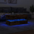 sofabord med LED-lys 90x50x40 cm røget egetræsfarve