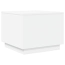 sofabord med LED-lys 50x50x40 cm hvid