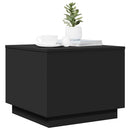 sofabord med LED-lys 50x50x40 cm sort