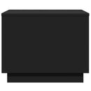 sofabord med LED-lys 50x50x40 cm sort