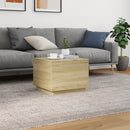 sofabord med LED-lys 50x50x40 cm sonoma-eg