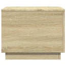 sofabord med LED-lys 50x50x40 cm sonoma-eg