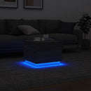 sofabord med LED-lys 50x50x40 cm grå sonoma-eg