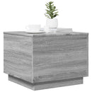 sofabord med LED-lys 50x50x40 cm grå sonoma-eg