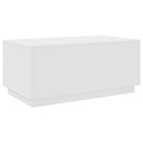 sofabord med LED-lys 90x50x40 cm hvid