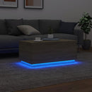 sofabord med LED-lys 90x50x40 cm sonoma-eg