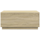 sofabord med LED-lys 90x50x40 cm sonoma-eg