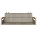 gyngebænk 109x62x40 cm polyrattan grå