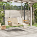 gyngebænk 109x62x40 cm polyrattan beige