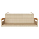 gyngebænk 109x62x40 cm polyrattan beige
