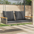 gyngebænk med hynder 109x62x40 cm polyrattan grå