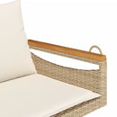 havebænk med hynder 109x62x40 cm polyrattan beige