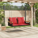 gyngebænk med hynder 109x62x40 cm polyrattan brun