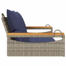 gyngebænk med hynder 109x62x40 cm polyrattan grå