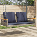 gyngebænk med hynder 109x62x40 cm polyrattan grå