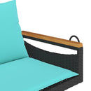 gyngebænk med hynder 109x62x40 cm polyrattan sort