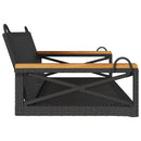 gyngebænk 109x62x40 cm polyrattan sort