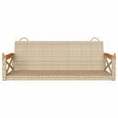 gyngebænk 109x62x40 cm polyrattan beige