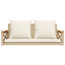 havebænk med hynder 109x62x40 cm polyrattan beige