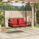 gyngebænk med hynder 109x62x40 cm polyrattan brun