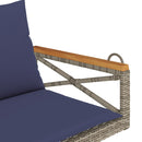 gyngebænk med hynder 109x62x40 cm polyrattan grå