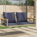 gyngebænk med hynder 109x62x40 cm polyrattan grå