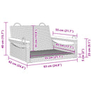 gyngebænk 63x62x40 cm polyrattan beige