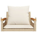gyngebænk med hynder 63x62x40 cm polyrattan beige