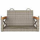 gyngebænk 63x62x40 cm polyrattan grå
