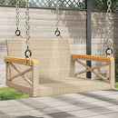 gyngebænk 63x62x40 cm polyrattan beige