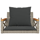 gyngebænk med hynder 63x62x40 cm polyrattan grå