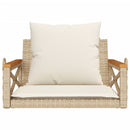 gyngebænk med hynder 63x62x40 cm polyrattan beige