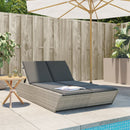 solseng med hynder polyrattan lysegrå