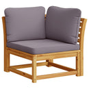 hjørnemodul til sofa 73x73x65 cm med hynder massivt akacietræ