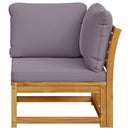 hjørnemodul til sofa 73x73x65 cm med hynder massivt akacietræ