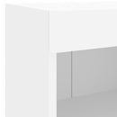væghængt tv-møbel 6 dele med LED-lys hvid