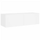 væghængt tv-møbel 5 dele med LED-lys hvid