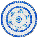 bistrobord med mosaikdesign Ø50x70 cm keramisk blå og hvid