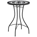 bistrobord med mosaikdesign Ø50x70 cm keramisk sort og hvid