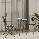 bistrobord med mosaikdesign Ø50x70 cm keramisk sort og hvid