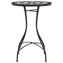 bistrobord med mosaikdesign Ø50x70 cm keramisk sort og hvid