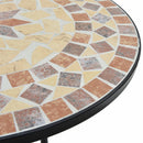 bistrobord mosaikdesign Ø50x70 cm keramik terracotta og hvid