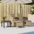 2-personers havesofa med bord og skamler polyrattan beige