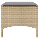 2-personers havesofa med bord og skamler polyrattan beige