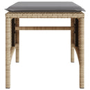 2-personers havesofa med bord og skamler polyrattan beige
